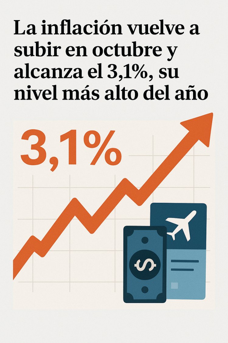 La inflación vuelve a subir en octubre y alcanza el 3,1%, su nivel más alto del año